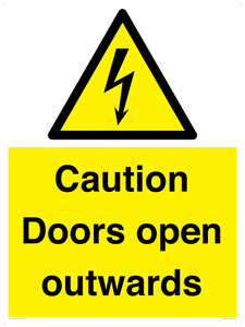 Caution Doors open outwards